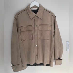 Tan Suede Button Up Jacket